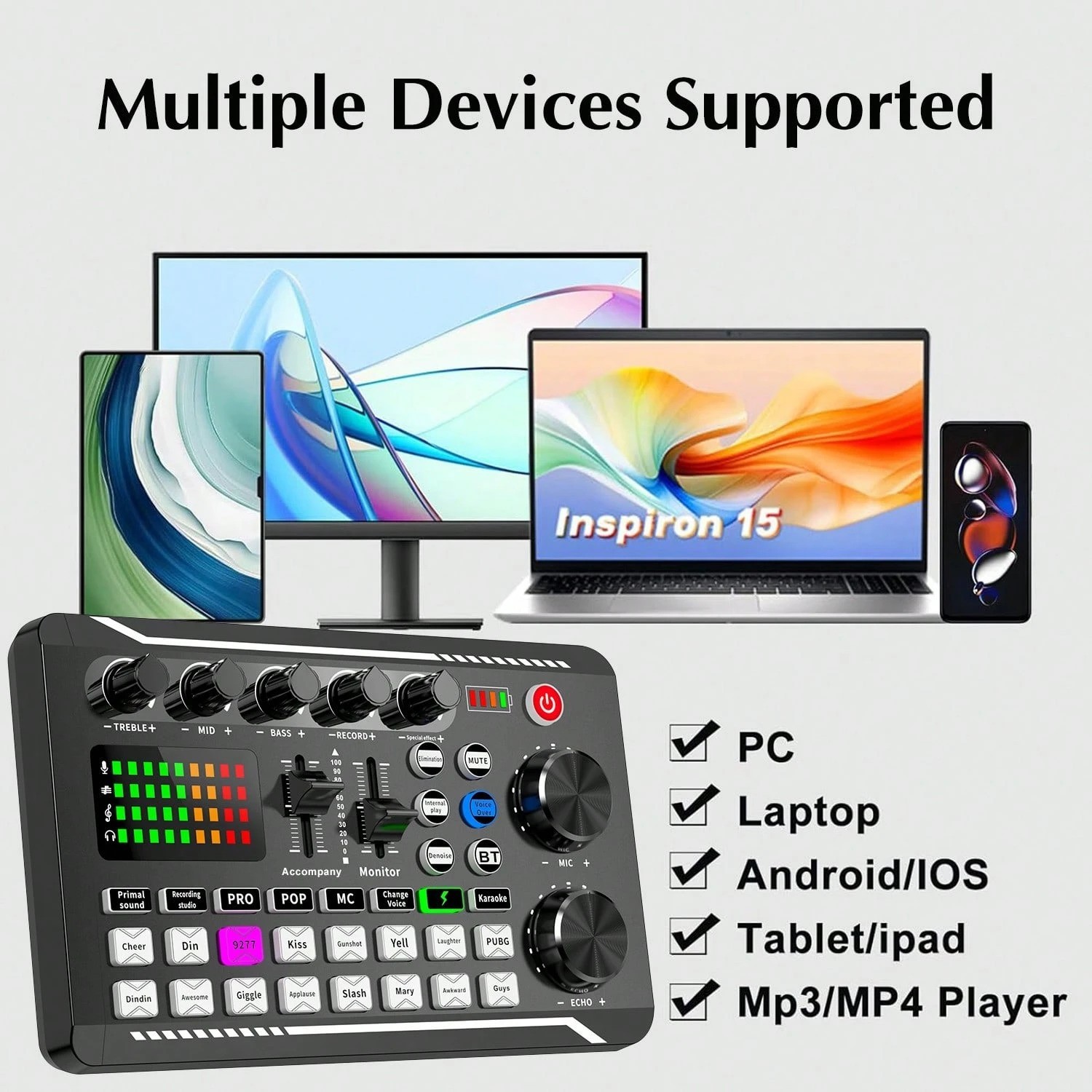Podcast Equipment Bundle With USB Audio Interface Condenser Mic
