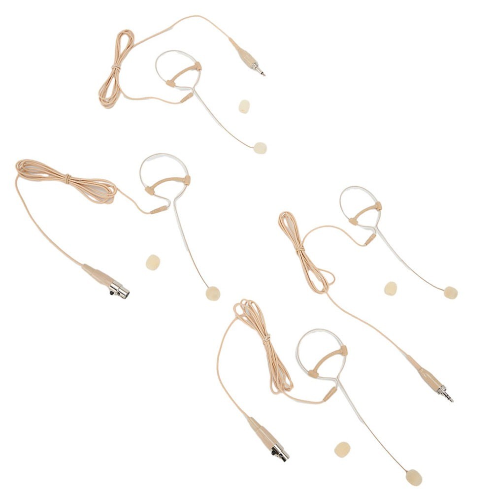 Beige Single Earhook Headset Mic Headworn Microphone 3.5mm 3 Pin 4 Pin XLR New
