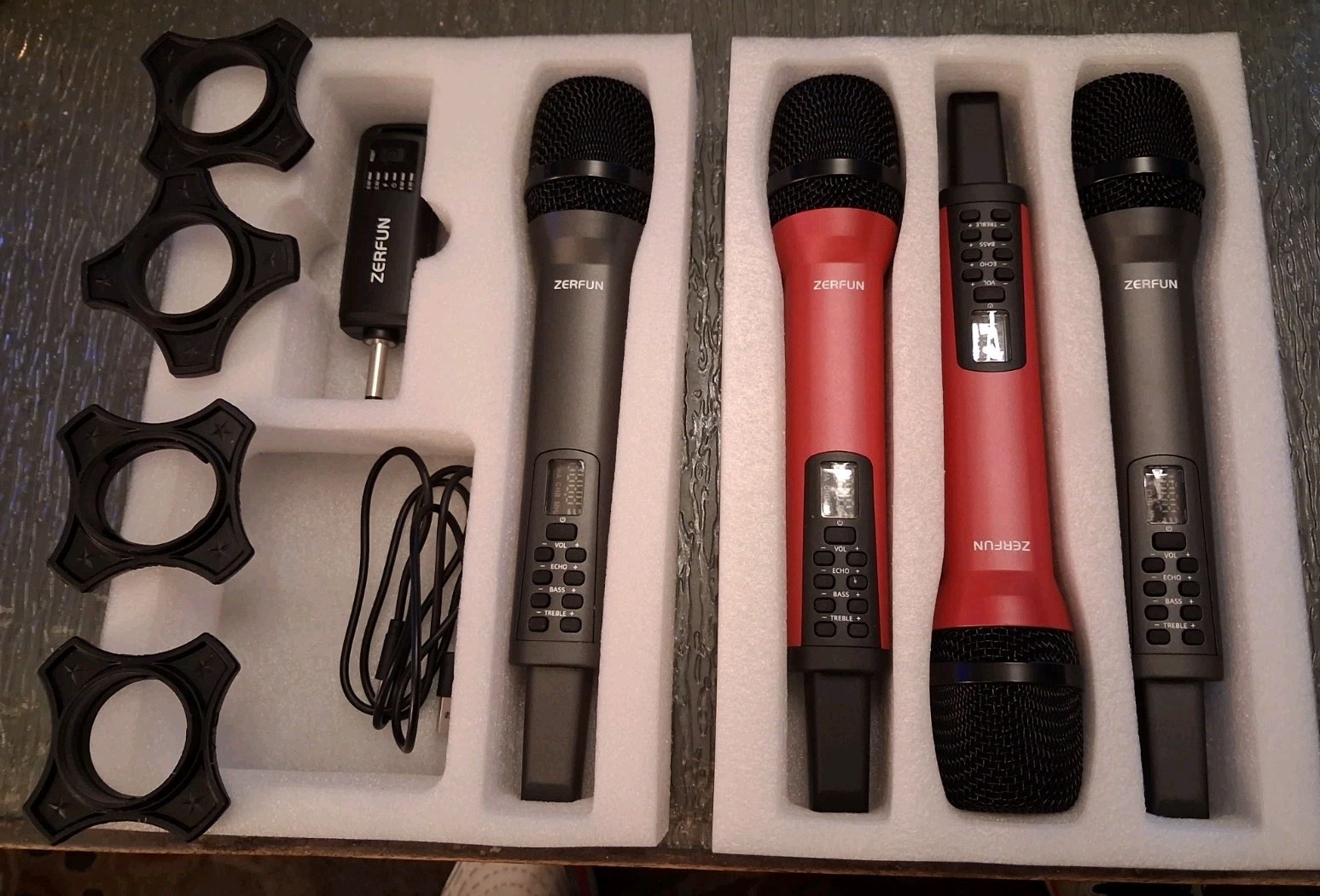 4PK ZERFUN Rechargeable Wireless Microphone Handheld Cordless D240