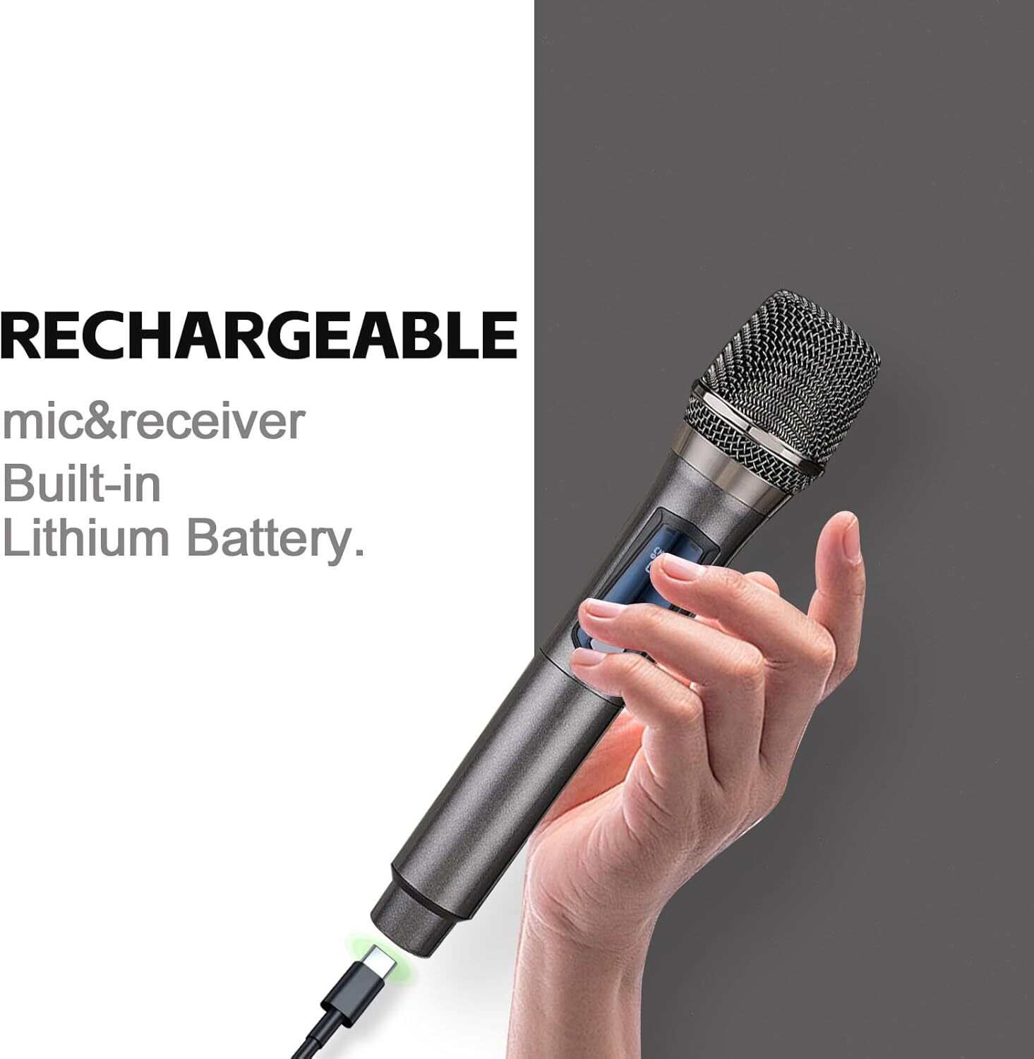 Professional UHF Wireless Microphone Handheld Mic System Karaoke W/Receiver US