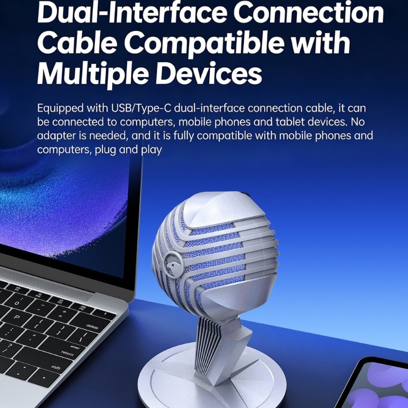 Double Mode Capacitors Microphones 40Hz 20KHz Frequency For PC Gaming And