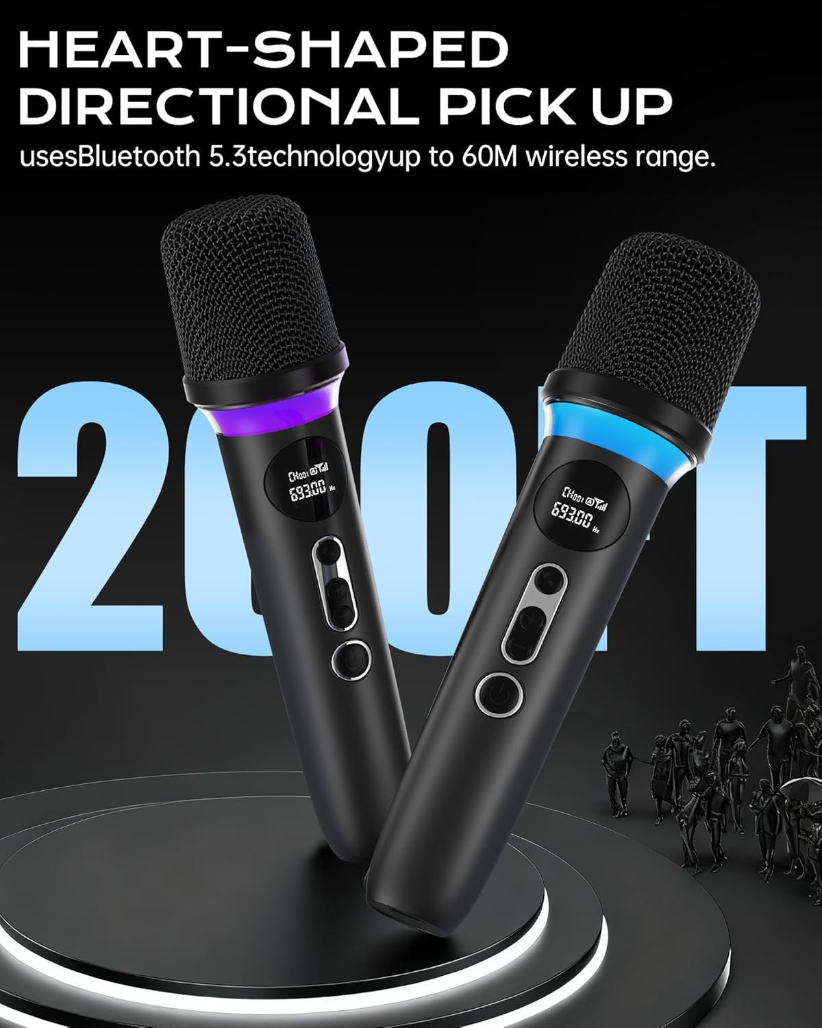 Wireless Microphone, One-Touch Mute & Dynamic RGB Lighting, Professional-Grade D