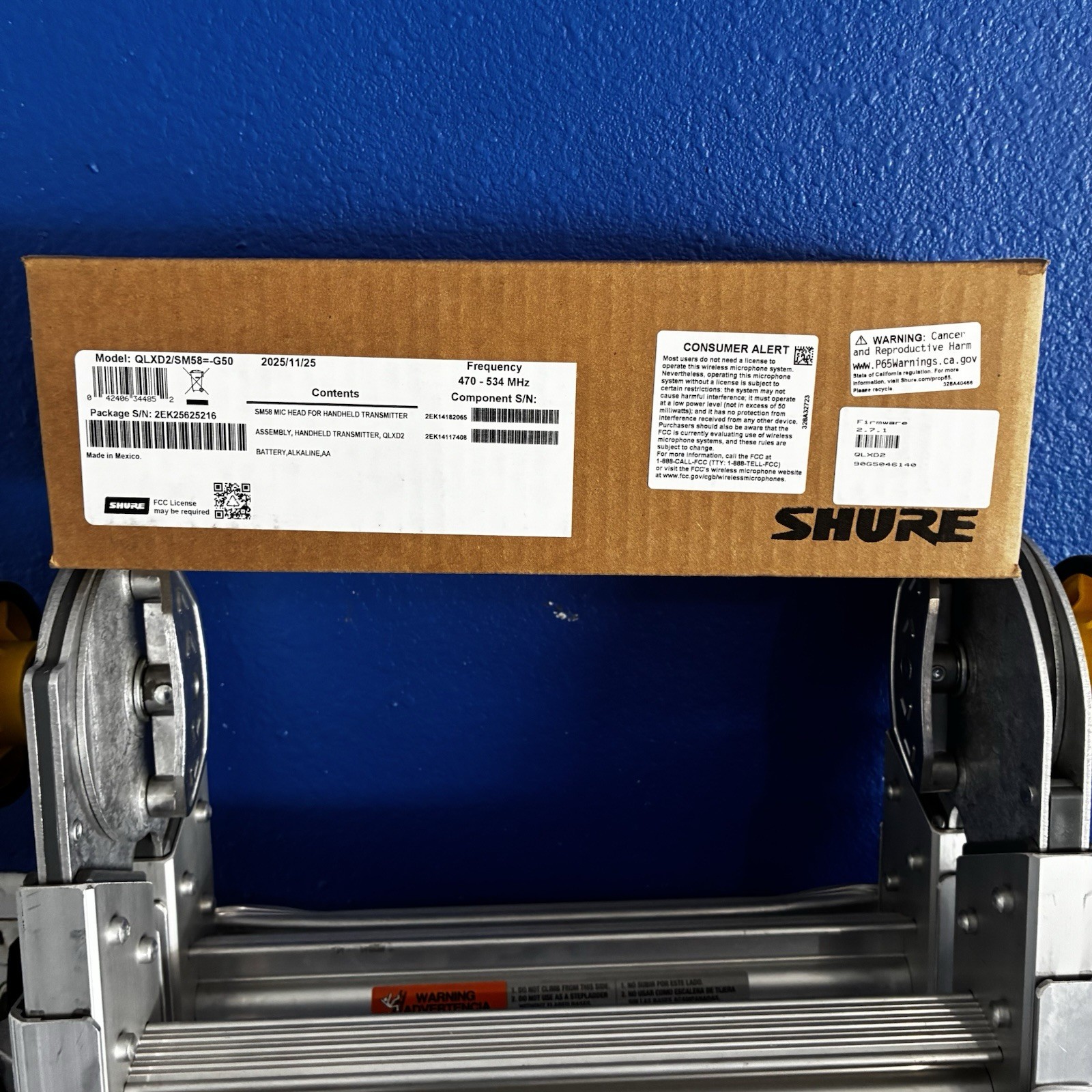 Shure QLXD2 SM58 G50 Wireless Handheld Transmitter 470-534 MHz New Sealed Box