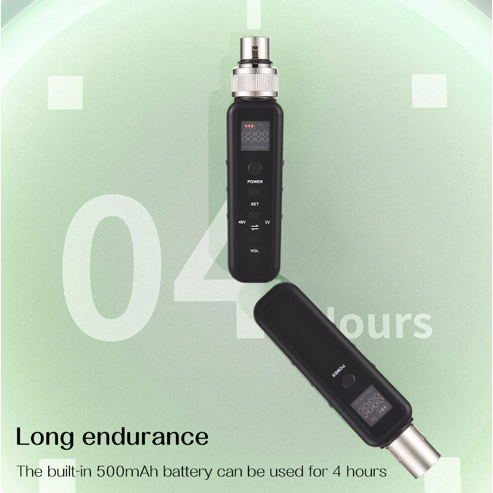 UHF Wireless Microphone System XLR Mic Adapter Dynamic Transmitter Receiver E8K9
