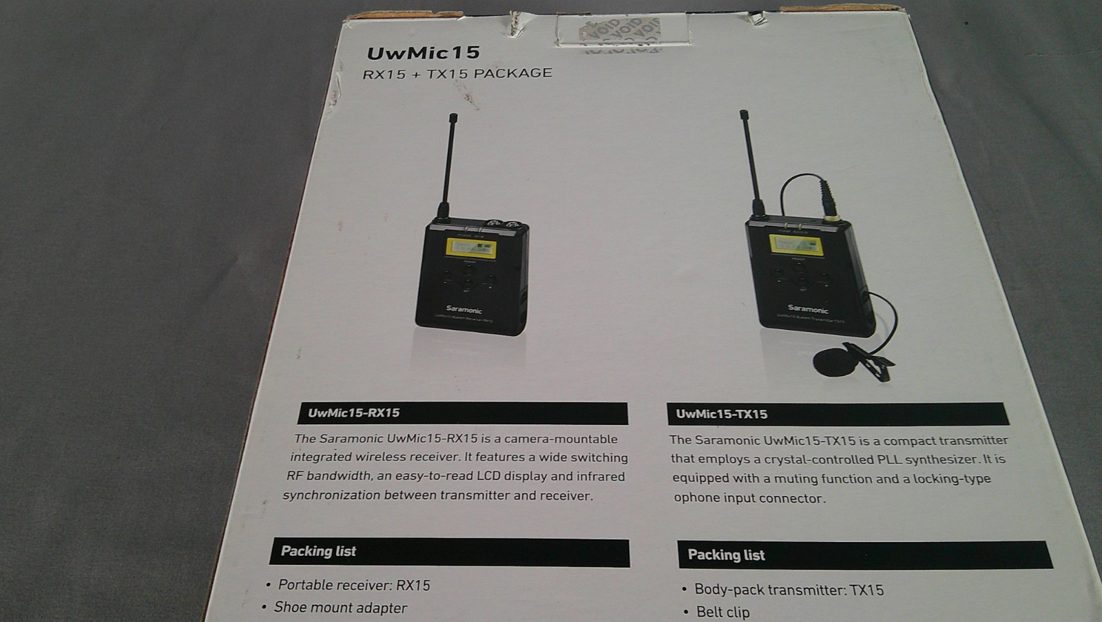 Saramonic UwMic15 UHF Wireless Lavalier Microphone System **NEW OPEN BOX**