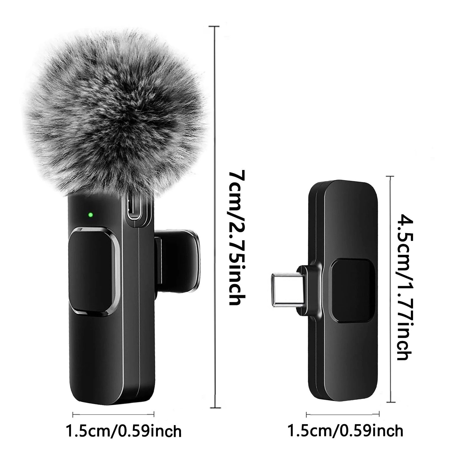 Lavalier Microphone Wireless Audio Video Recording Mini Mic For Android/iPhone