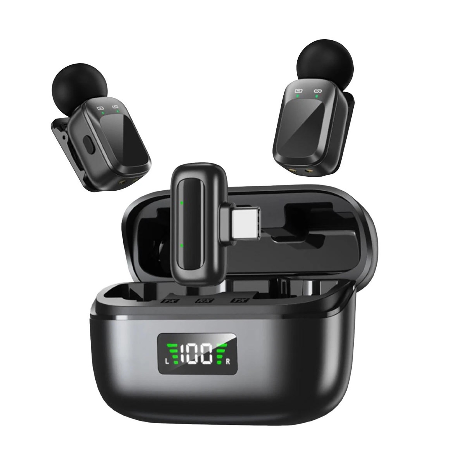 Mini Wireless Microphone for Type-C Smartphone 2.4G Lavalier Video Recording