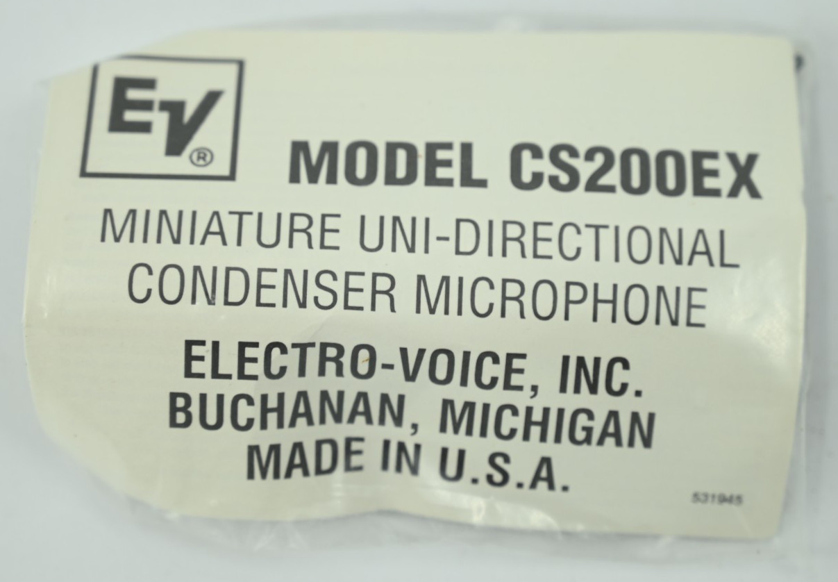 Vintage NOS Electro-Voice Miniature Uni-Directional Condenser Microphone CS200EX