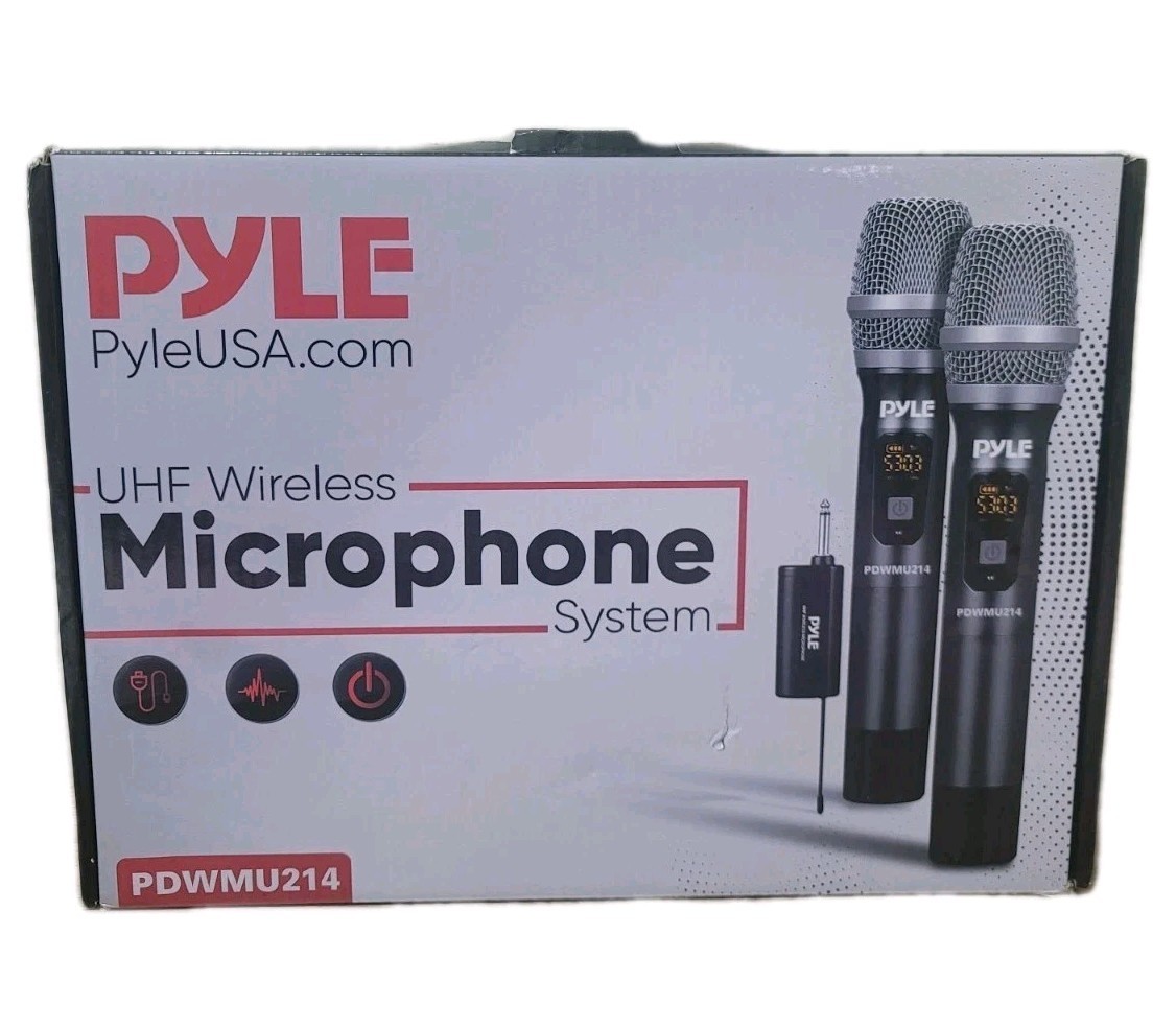 Pyle Dual UHF Wireless Microphone System – PDWMU214 – Easy Plug & Play Audio