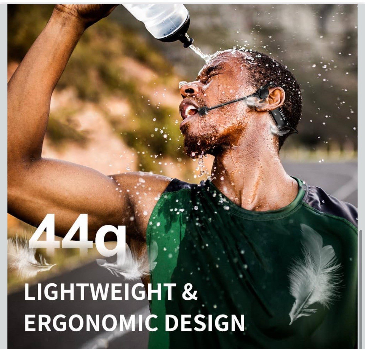 KM-GWP91 2.4G Fitness Headset Wireless Microphone IP67 Waterproof Sweatproof