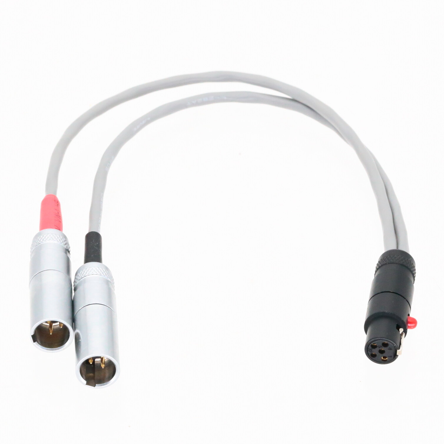 Mini-XLR 5-pin TA5F to Dual small-XLR TA3M 3-pin 8” L2B2AT Insert/Splitter cable