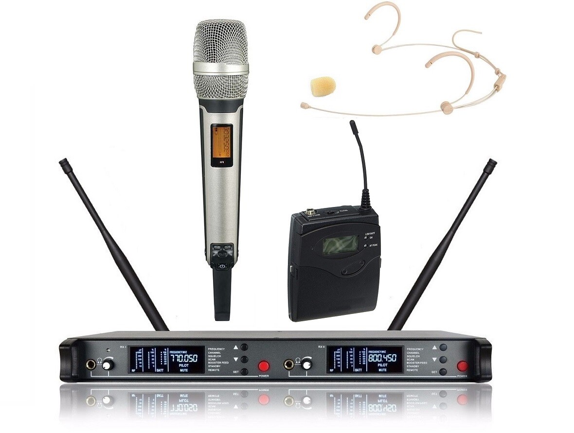 UHF Wireless Microphone SKM 9000 Handheld beige Headset mic, for Sennheiser mics