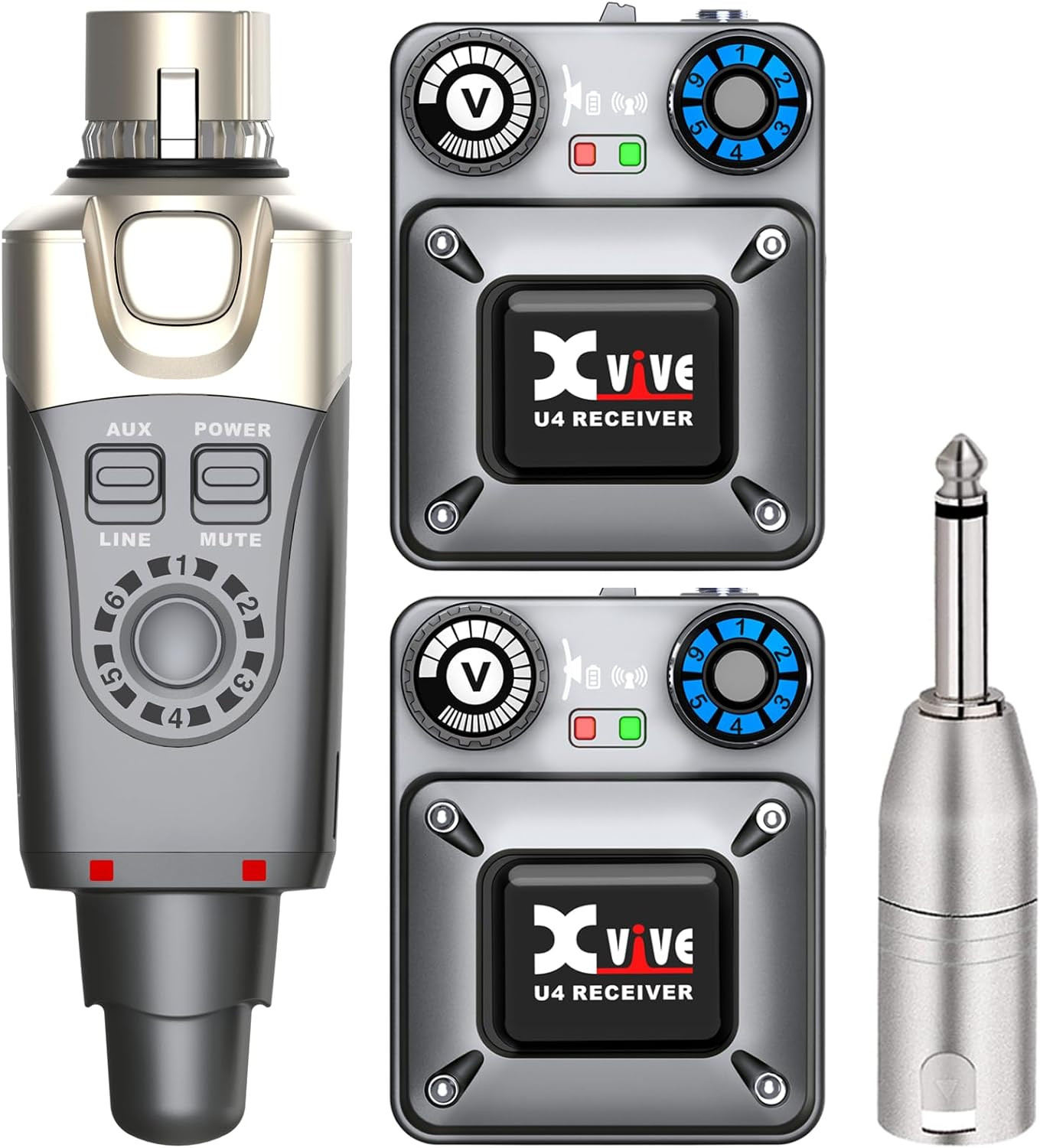 U4R2 Wireless In-Ear Monitor System Set with One Transmitter and Two Receivers