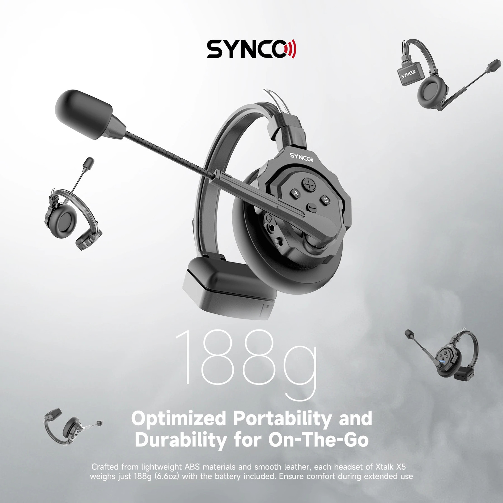 SYNCO XTalk X2 Wireless Intercom Headset System 2.4GHz Communication Headset
