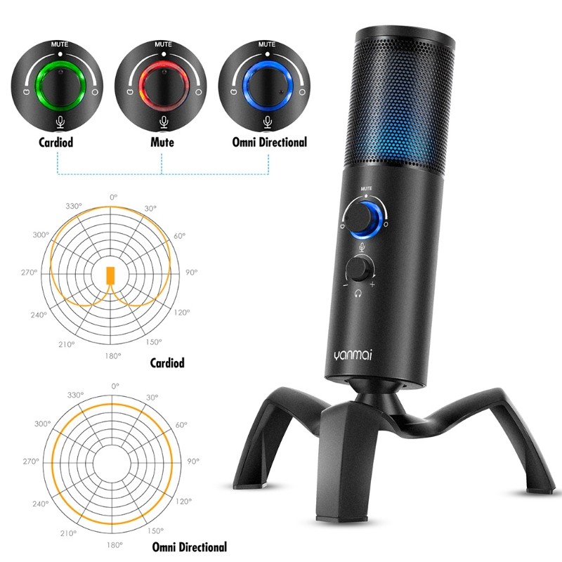 Universal Microphone Perfect for Vlogging Equipments Type-C to USB Cable
