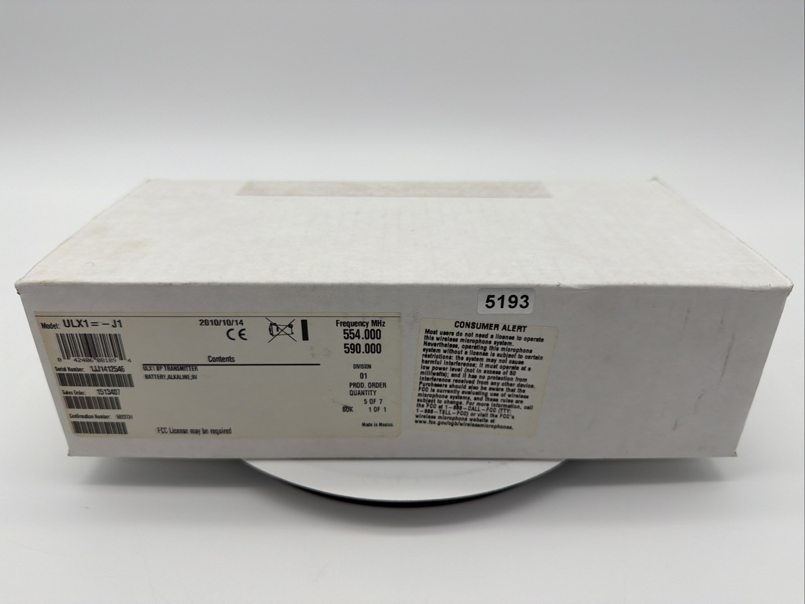 Shure ULX1-J1 554-590MHz Bodypack Wireless Microphone Transmitter NEW Sealed