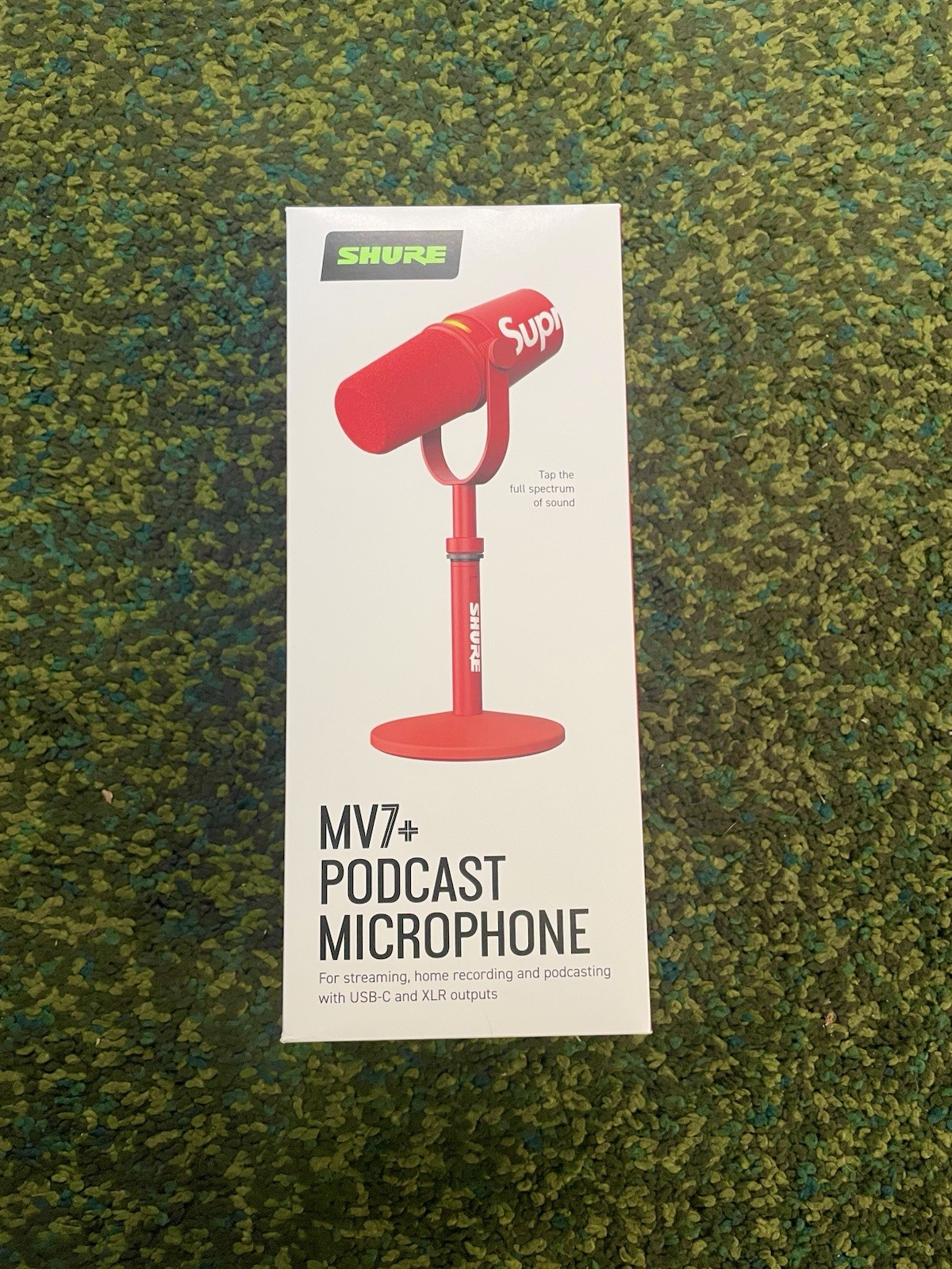 Shure MV7+ x Supreme Podcast Microphone Red with USB -C & Xlr outputs (red)