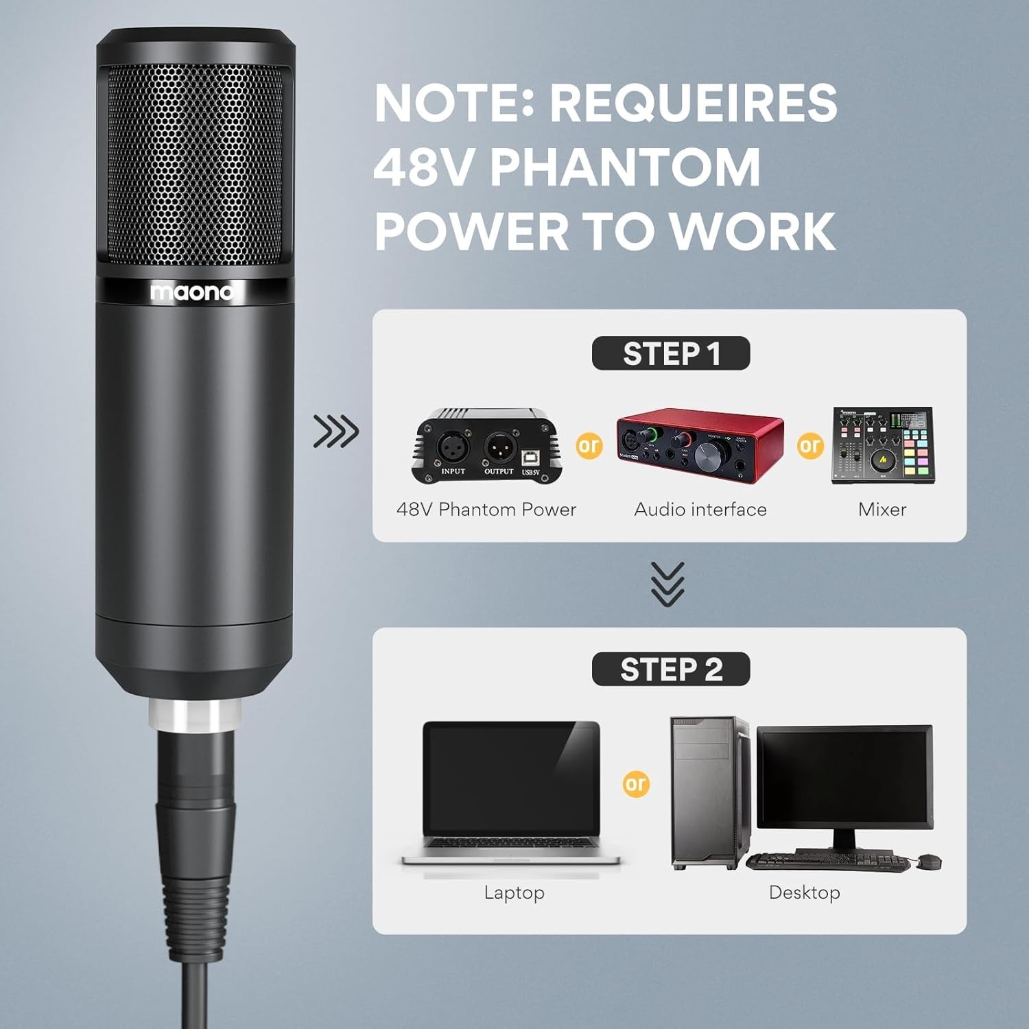 XLR Condenser Microphone, Professional Cardioid Studio Mic with Boom Arm, Pop…