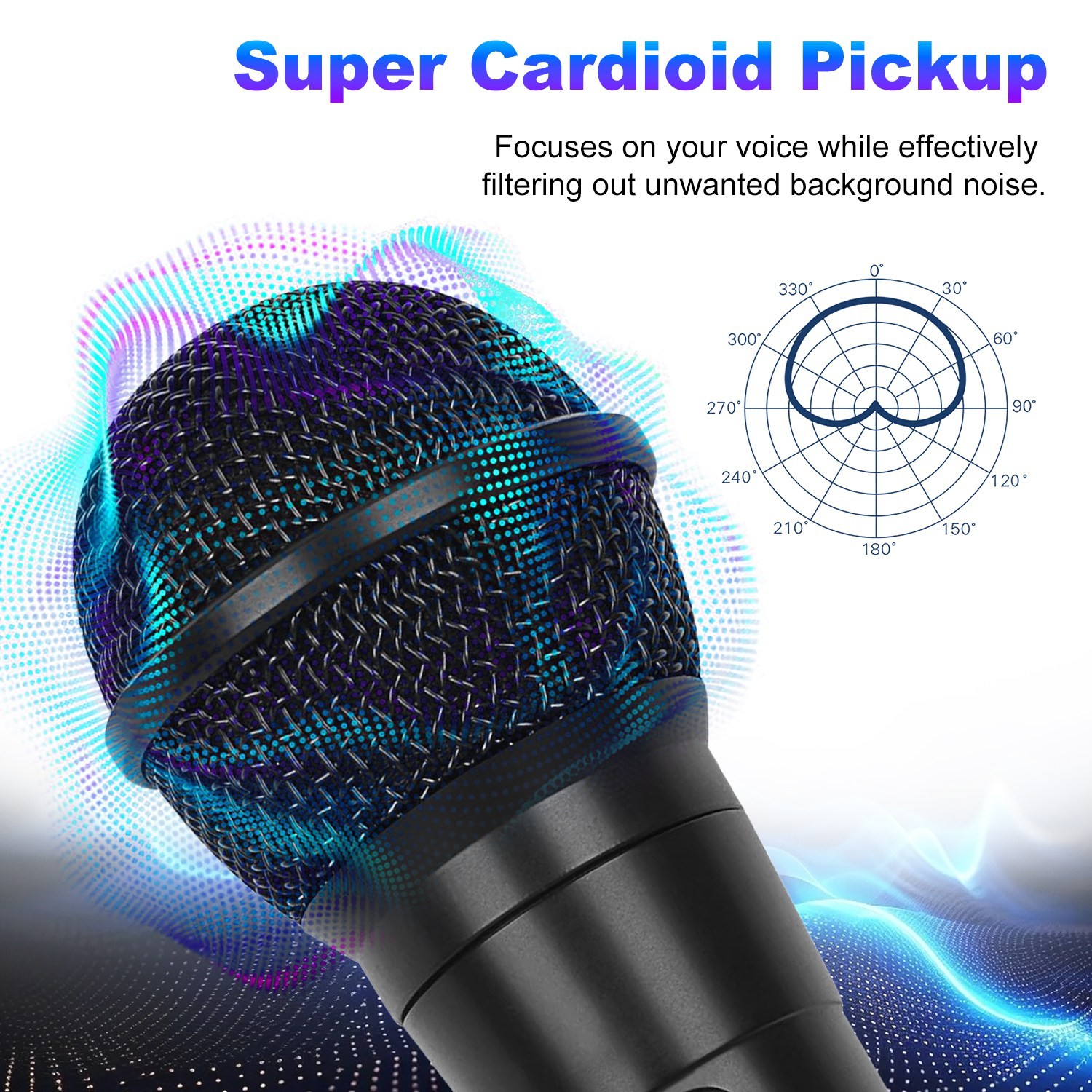 Marengo Handheld Dynamic Microphone for Karaoke Singing, Wired XLR Microphone