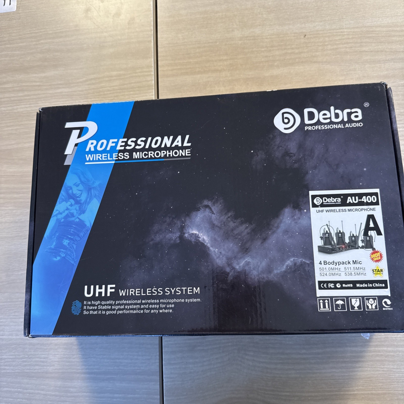 Debra Professional Audio AU400 Black 4 Ch UHF XLR Wireless Microphone System