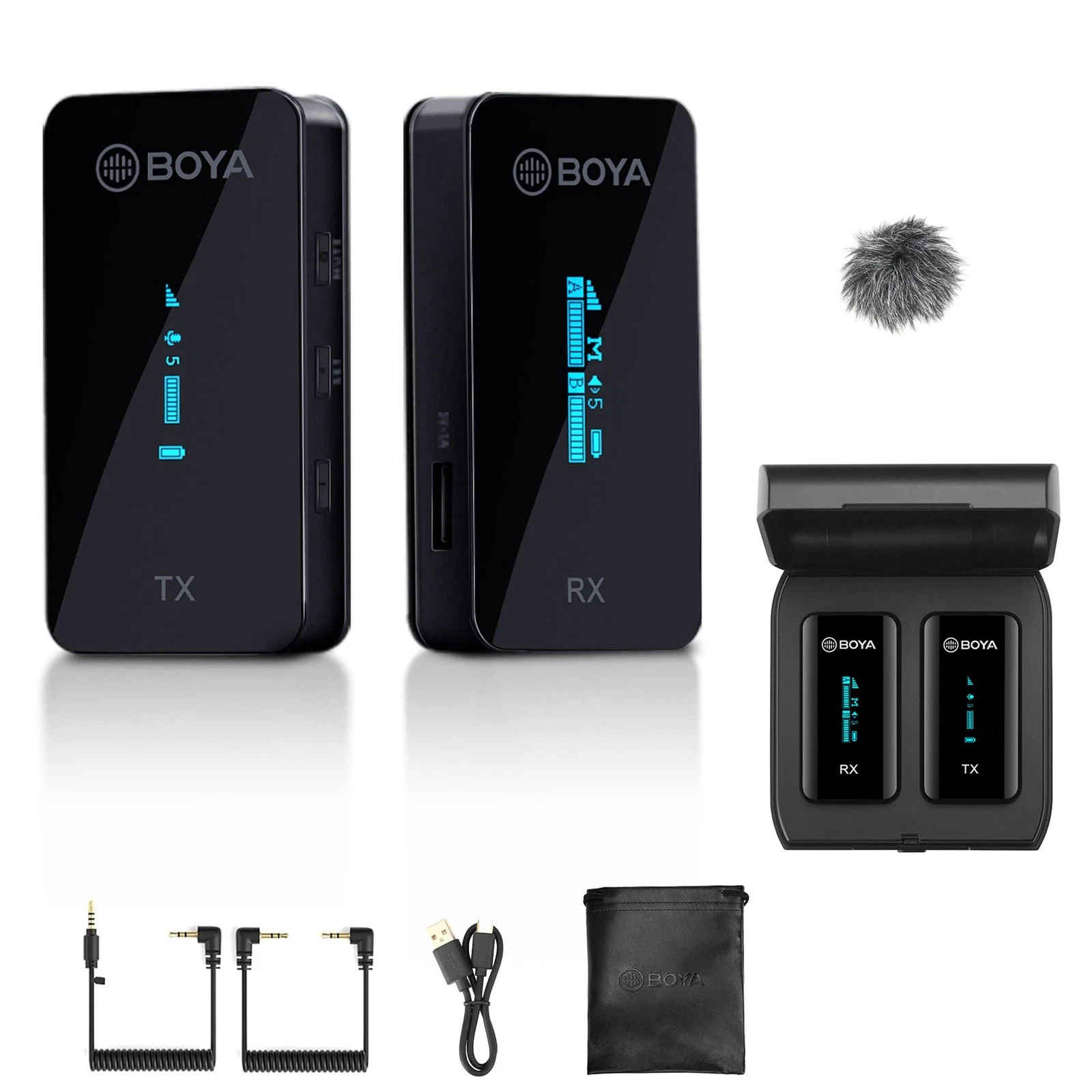 Wireless Lavalier Microphone, by-XM6 K1 2.4G Compact Professional Lapel Mic w…