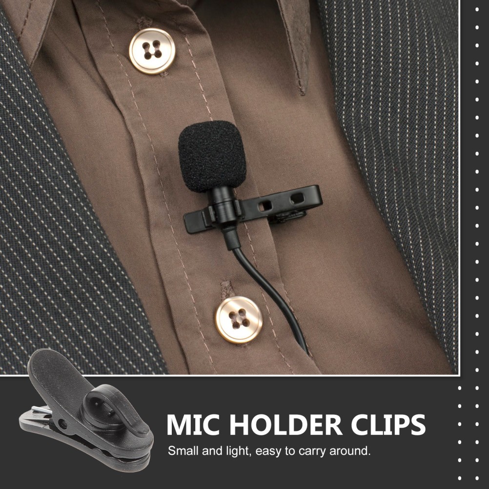 20 Pcs Lapel Collar Clamps Replacement Mic Clip Microphone Holder