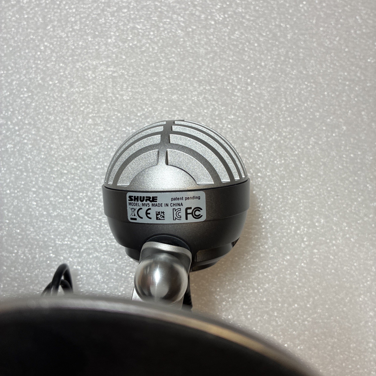 SHURE AMV5-DS Silver USB Microphone, stand, & cable, preowned