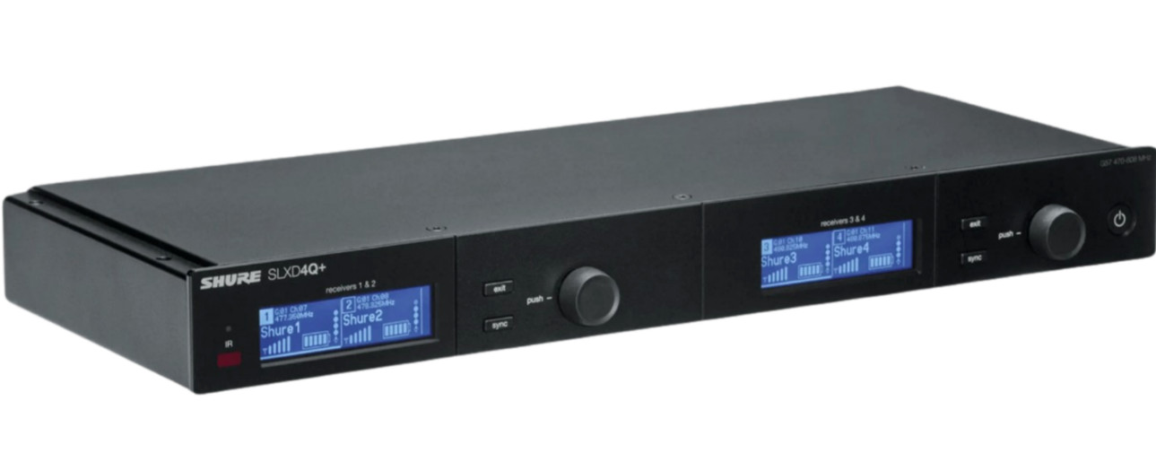 Shure SLXD4Q+ Quad 4-Channel In One Rack Space Receiver ( G57: 460 to 608 MHz )