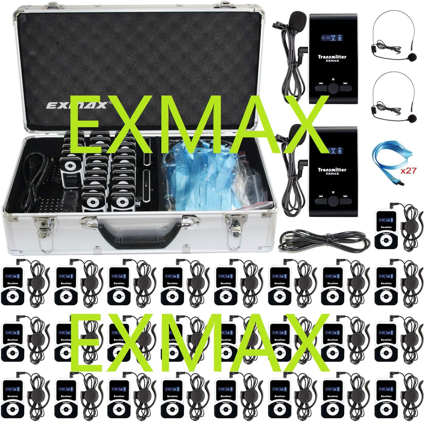 EXMAX Wireless Tour Guide System 195MHz for Translation Conference Presentations