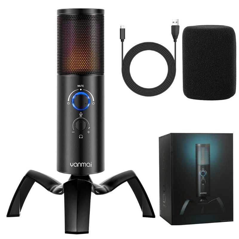 Universal Microphone Perfect for Vlogging Equipments Type-C to USB Cable