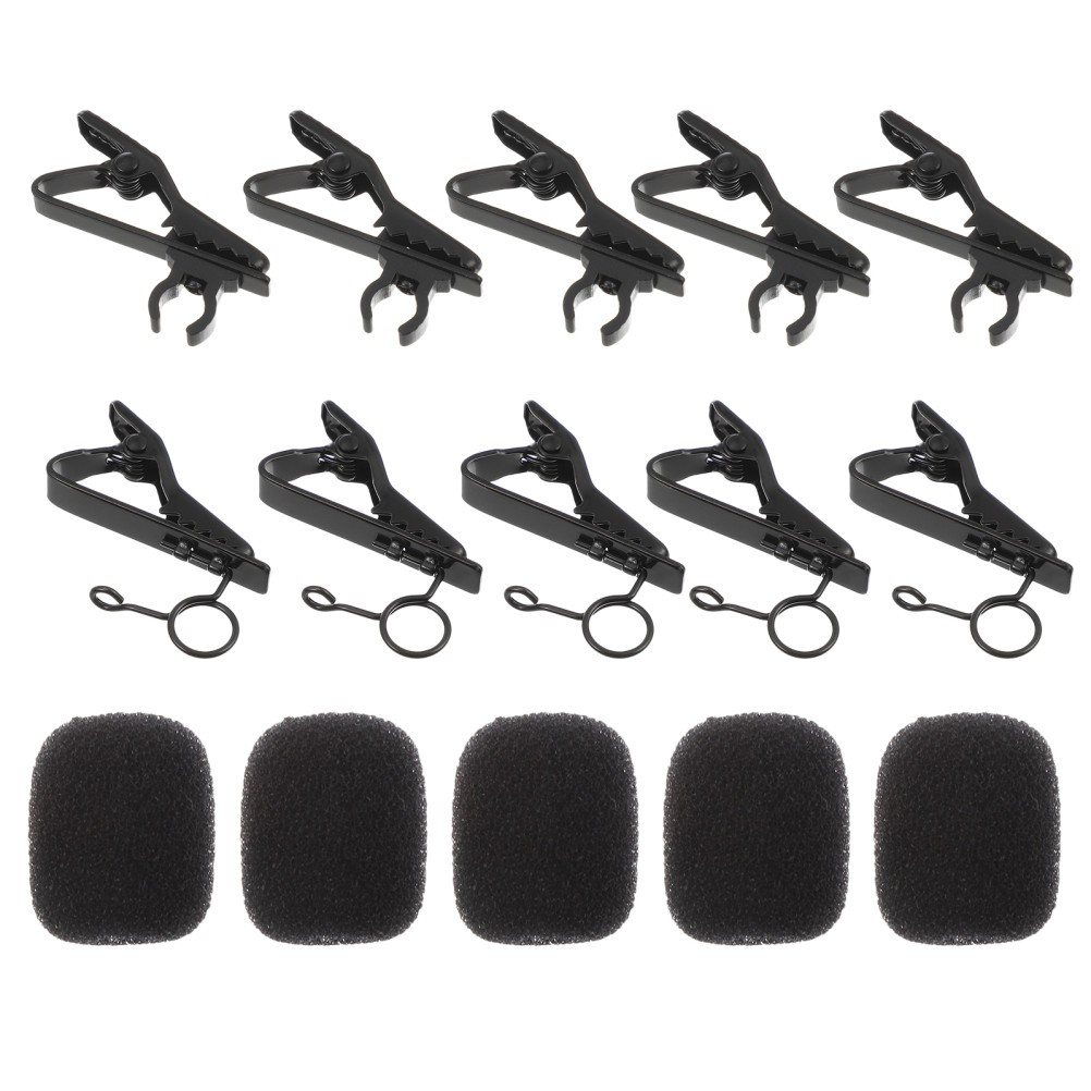 18pcs/set Microphone Tie Clips with Mic Sponge Covers and Mic Metal Wire Clips