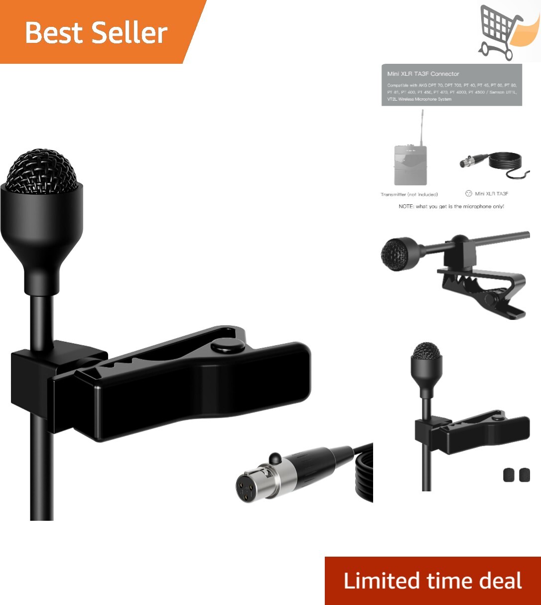 Wireless Lavalier Microphone XLR Mini for AKG Samson TV Streaming