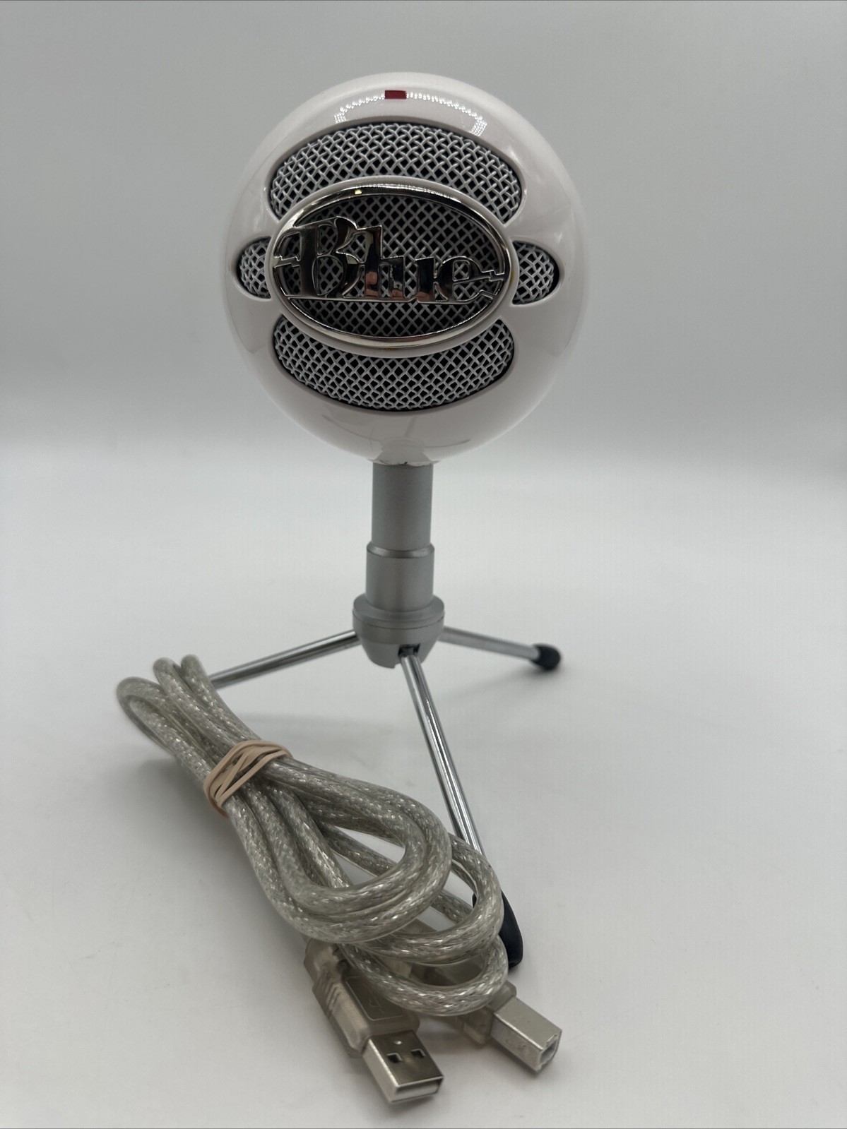 Blue Snowball ICE Condenser Microphone WHITE w/USB Cable & Stand