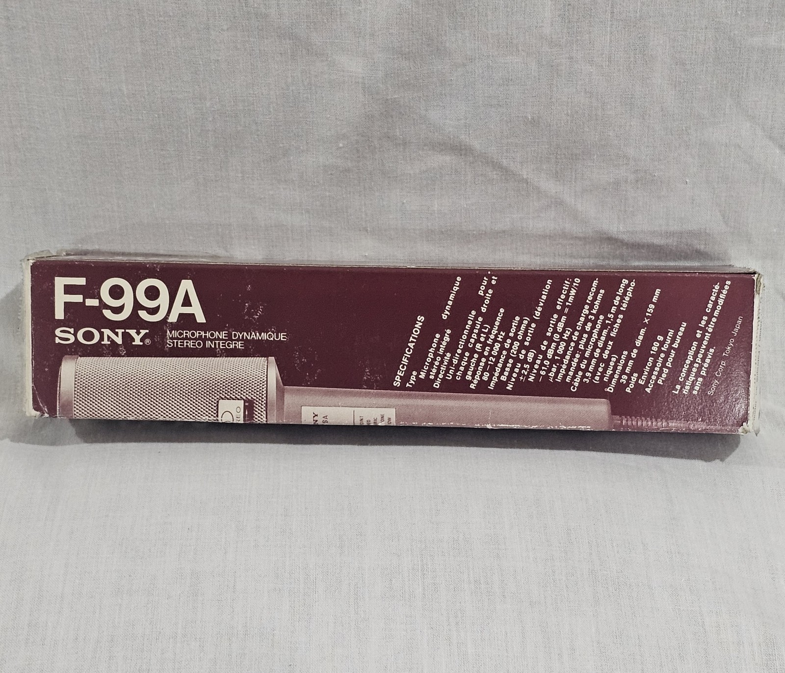 *EUC* Rare/Vtg/Orig. Box Sony F-99A One-Point Stereo Dynamic Mic Made In Japan