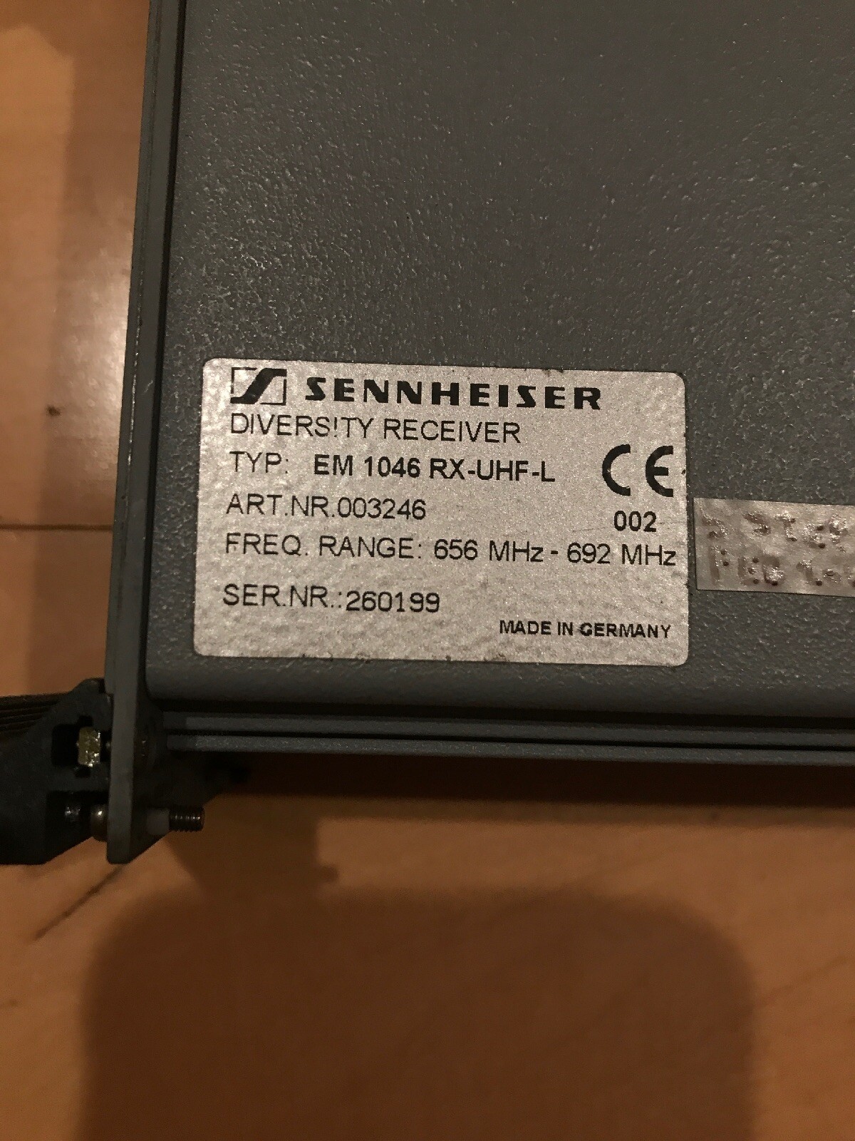 Sennheiser EM 1046 RX-UHF-L Diversity Receiver Freq. 656-692 MHz Tested Working!
