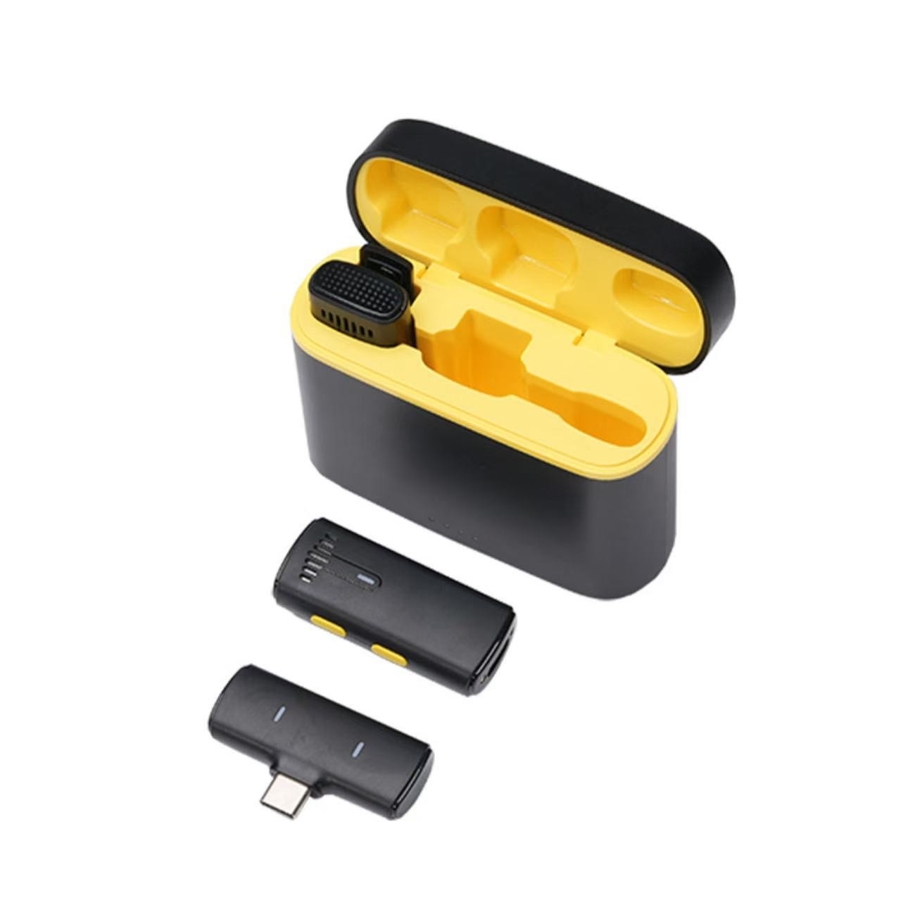 Mini Wireless Lavalier Microphone & Charging Case 2TX 1RX for Type-C Phone Vlog