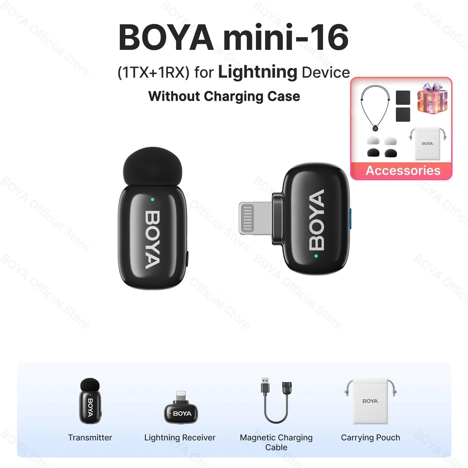 BOYA Mini Wireless Lavalier Microphone iPhone Android Type C Vlog Mic