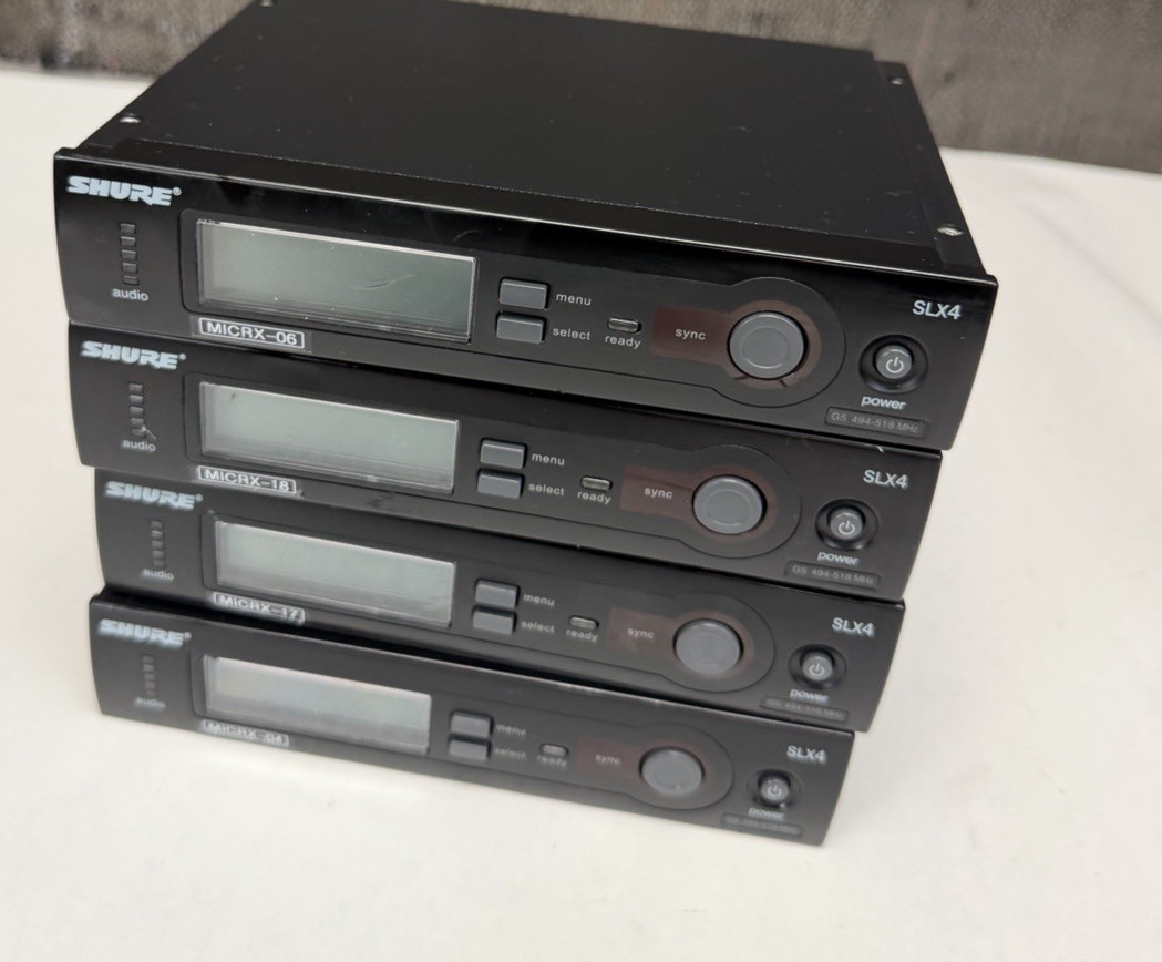 *Lot of 4* Shure SLX4L-G5 Wireless Receiver – 494-518 MHz No Antenna Or Adapter