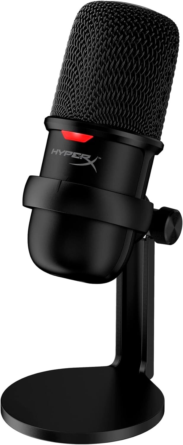 HyperX SoloCast USB Condenser Gaming Microphone for PC PS4 PS5 Mac Tap-to-Mute