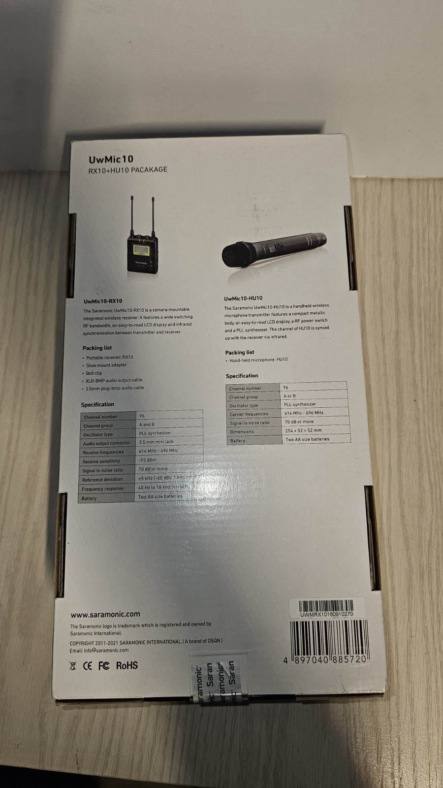 Wireless UHF Microphone Bundle: SARAMONIC RX10 TX10 HU10 [UwMic10] – NEW IN BOX!