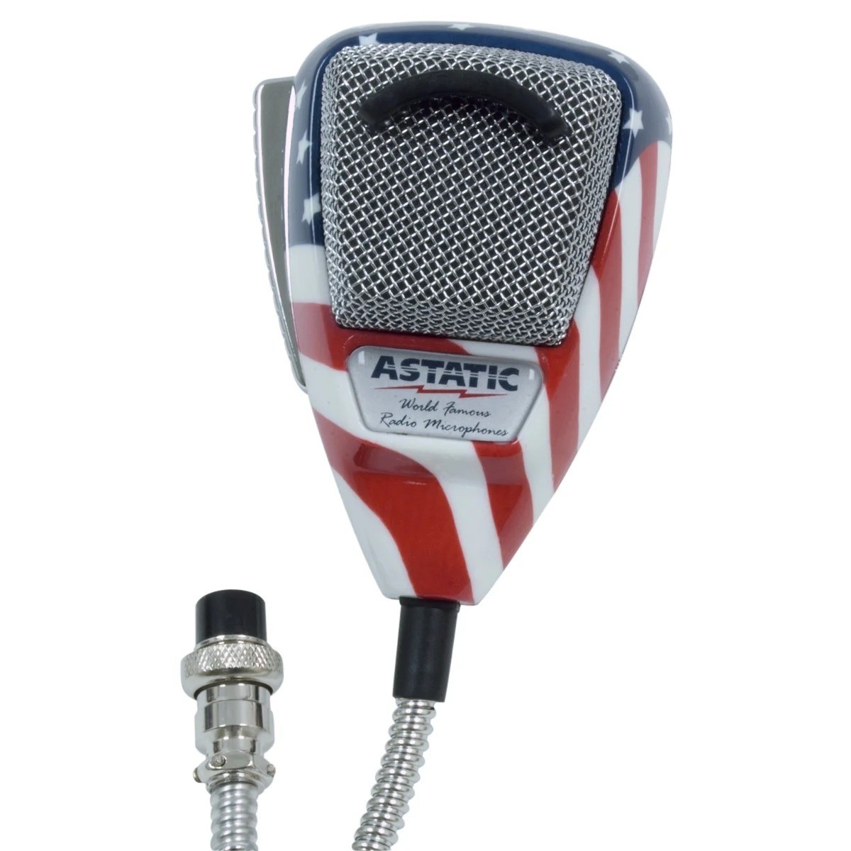 Astatic Stars N’ Stripes CB Microphone 302-10309 Noise-Canceling 4-Pin Patriotic