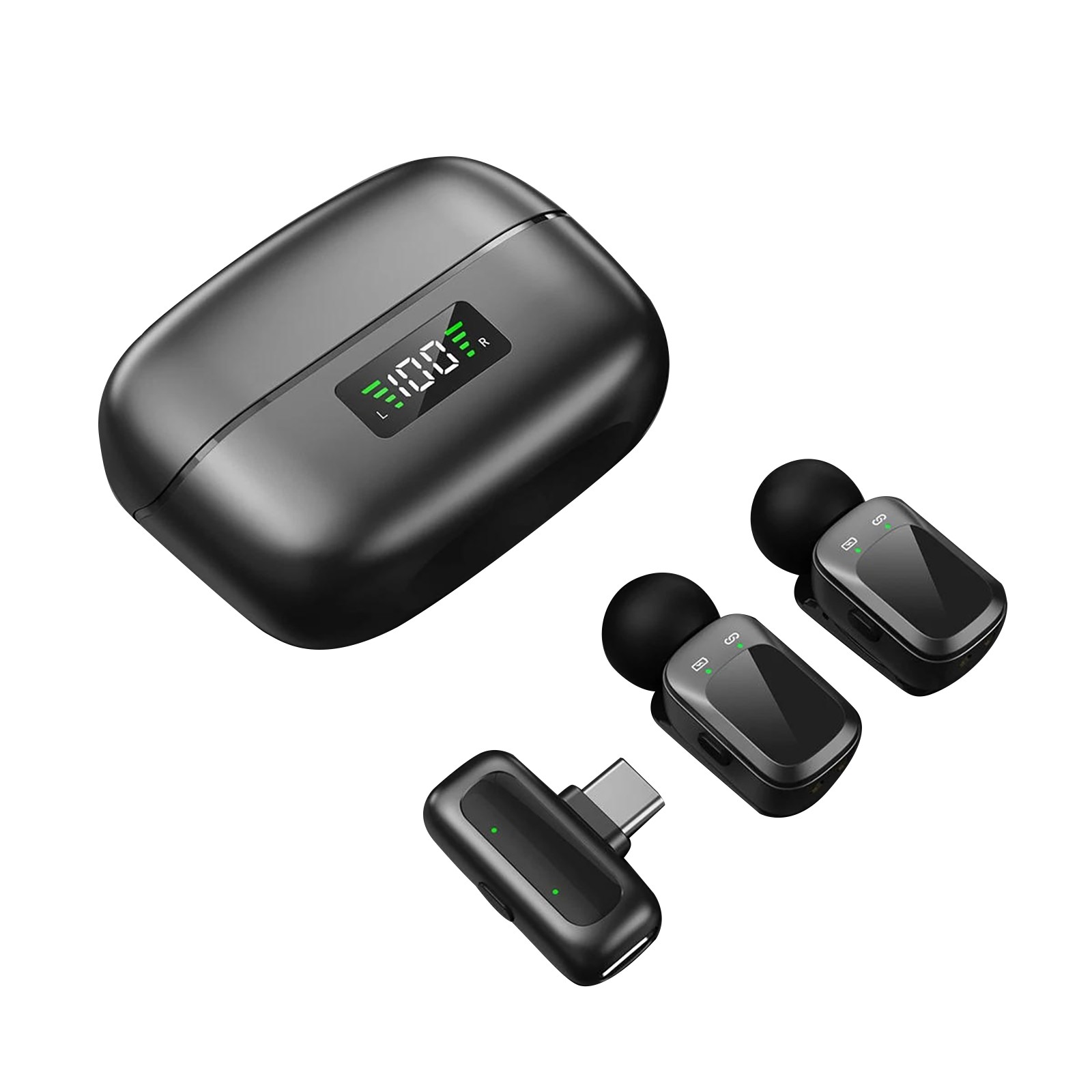2.4G Wireless Microphone System for Type-C Phone Tablet Video Recording Vlog