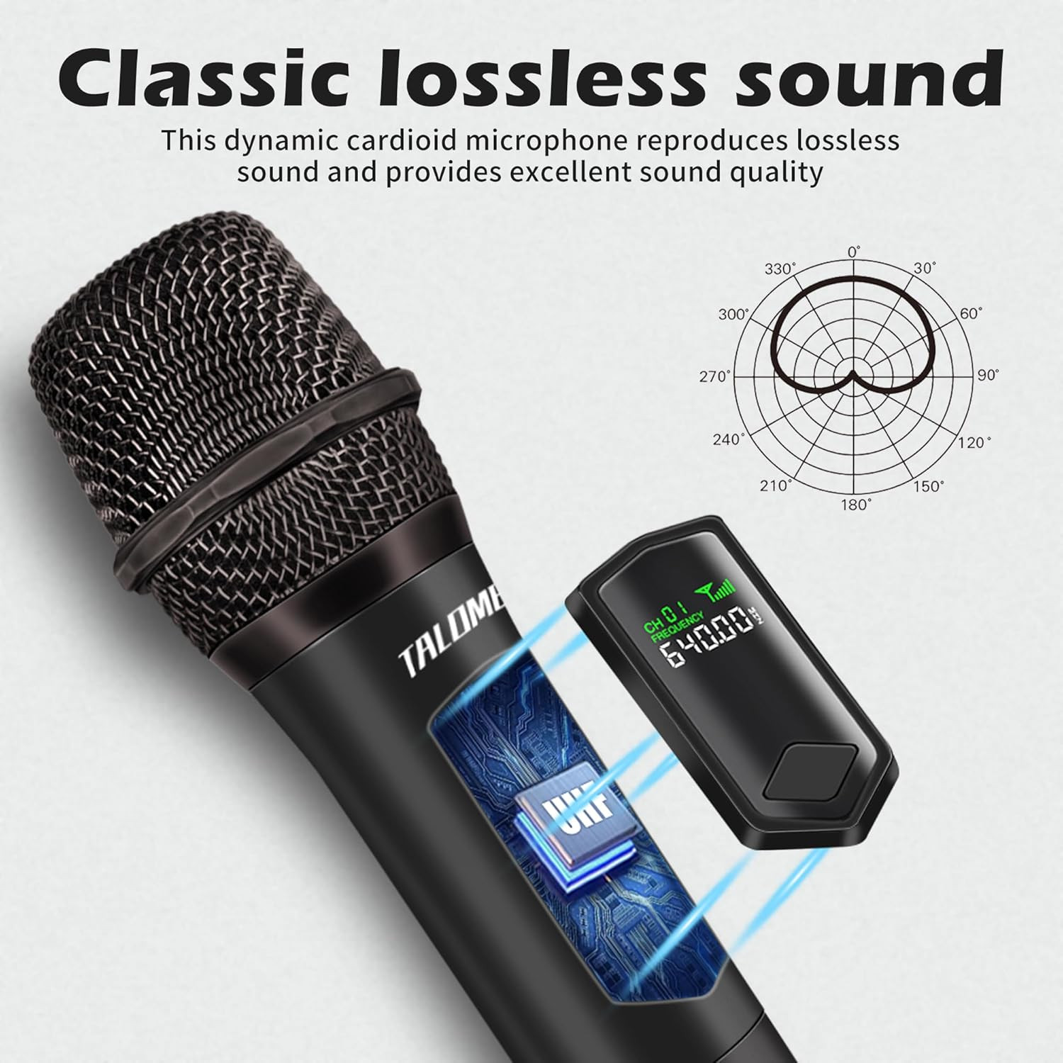 Talomen Wireless Microphones, Professional Dual Karaoke Microphone for Singing,
