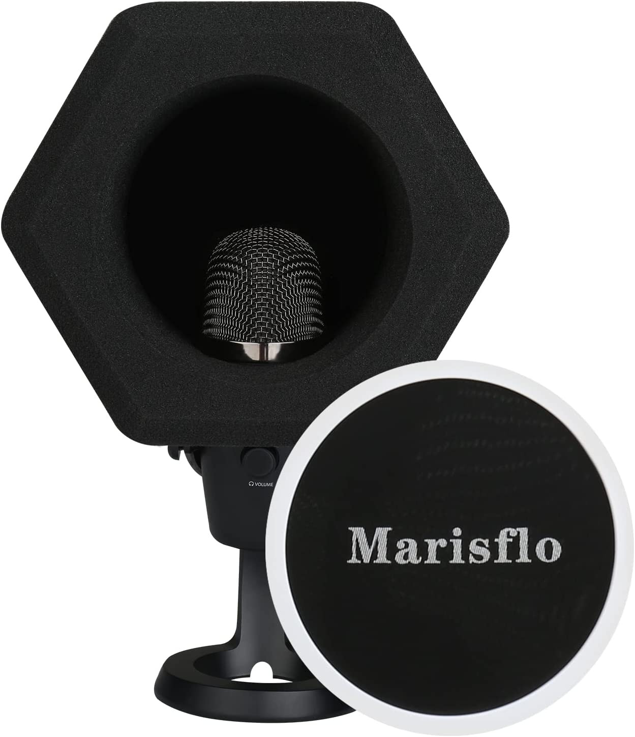 Professional Microphone Isolation Ball with 2-Layered Pop Filter, High Density F