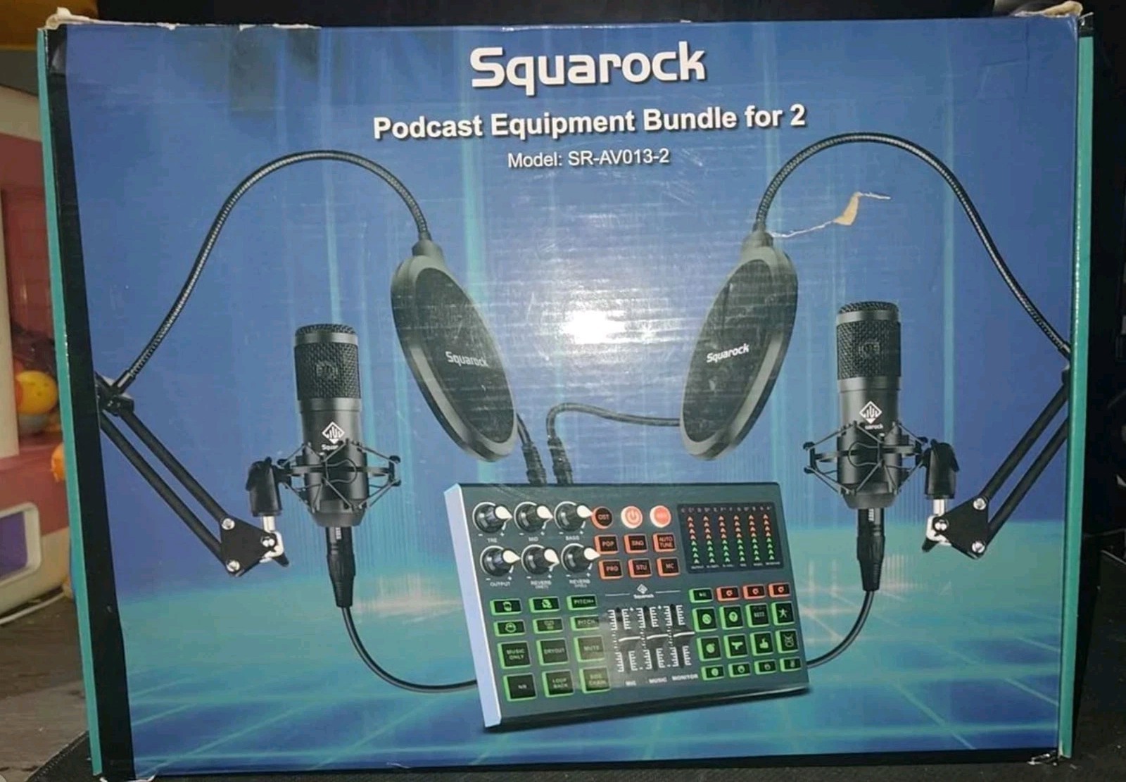 Squarock SR-AV83S-2 Black Podcast Equipment Bundle For 2 (A2-K2)