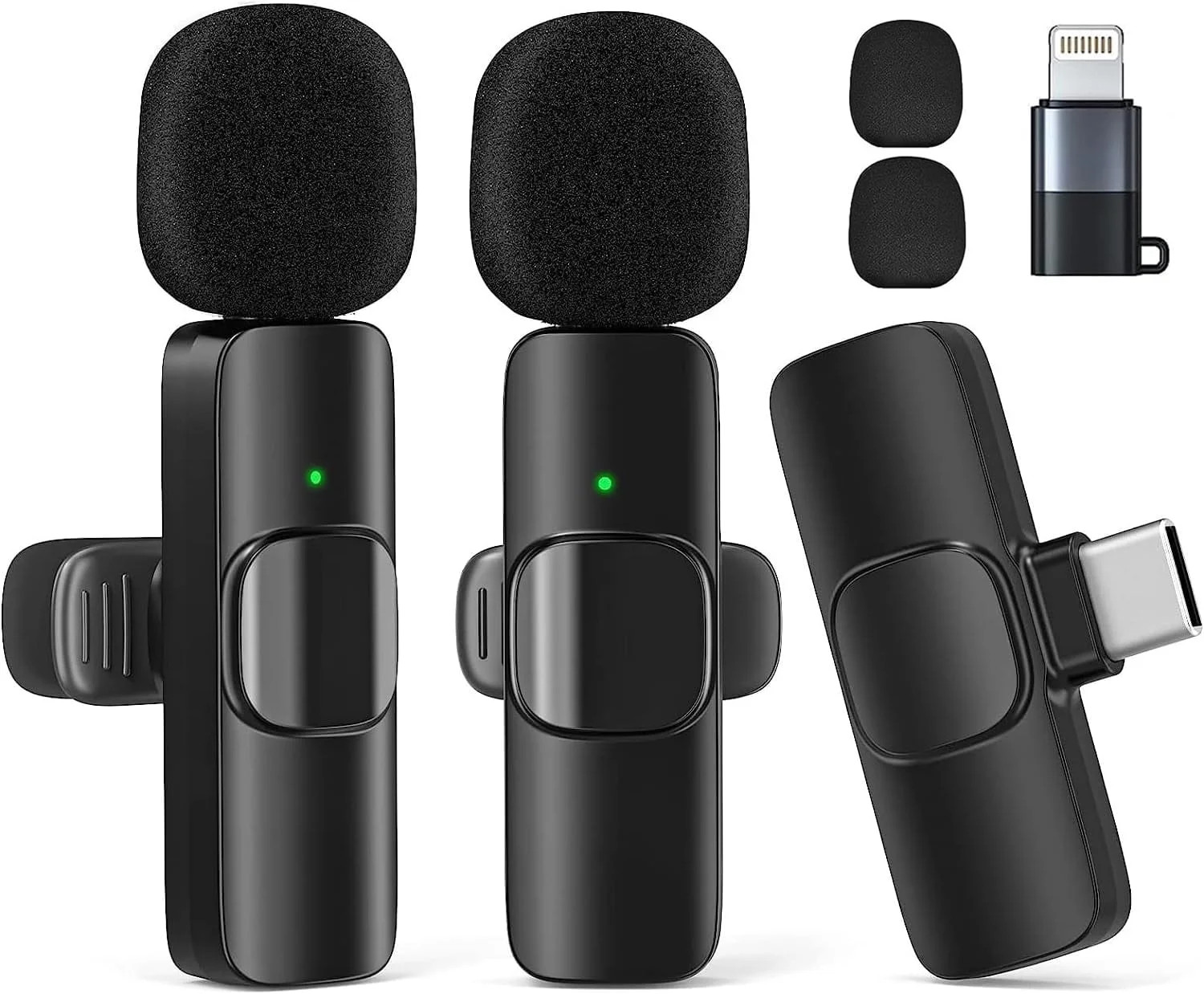 Wireless Lavalier Microphone for Iphone/Android/Ipad/Laptop, Mini Microphone, Mi