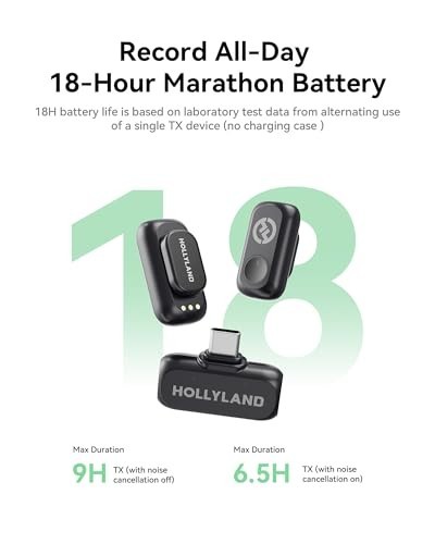 Wireless Microphone for iPhone & Android, 48kHz Noise Cancellation, Mini Mic for