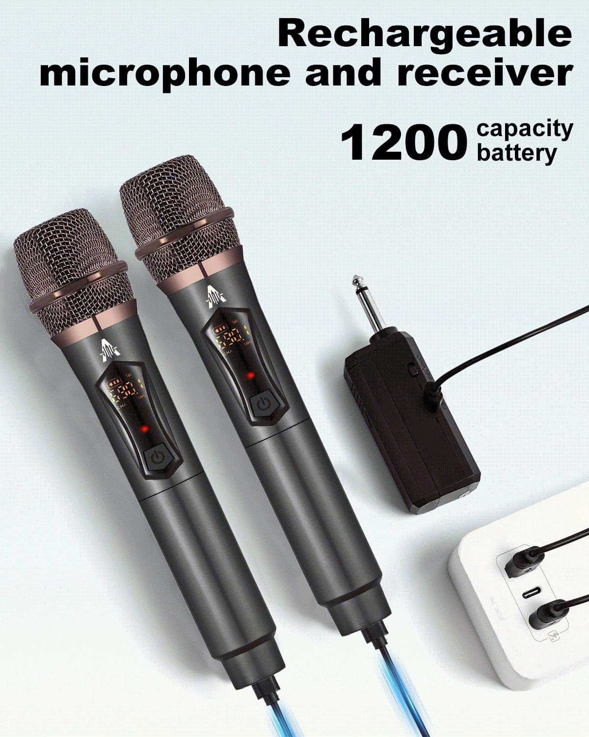 DSP Noise Reduction Wireless Microphone – Rechargeable, Long-Lasting Performance