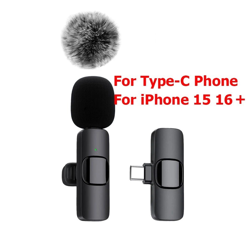 Lavalier Microphone Wireless Audio Video Recording Mini Mic For Android/iPhone