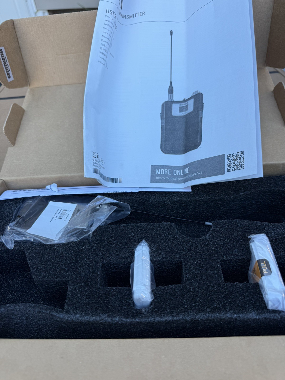Shure Axient ADX1 Digital Wireless Bodypack TA4M G57 470-616 MHz w/batteries